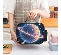 asbwuo Mysterious Planet Insulated Lunch Bag for Women Lunch Box Large Capacity, Leakproof Tote with Detachable Handles- 5-Hour Cold/Hot Retention Cooler Bag for Office, Picnic, Camping