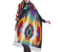 asbwuo Native American Pattern Cashmere Fringe Scarf Autumn And Winter Silk Scarves Are The Most Warm And Soft - Poncho Shawl Clothing Accessory