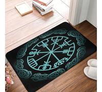 asbwuo Nordic Mythology Viking Totem Mysterious Symbols Door Mat -Dirt Trapping Outdoor Welcome Mats Non-Slip Outdoor Indoor Entrance Low Profile Front Doormat (24x16in)