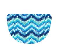 asbwuo Ocean Pulse Chevron Half Round Doormat