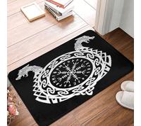 asbwuo Odin Viking Norse Pagan Mythology Scandinavian Symbol Door Mat -Dirt Trapping Outdoor Welcome Mats Non-Slip Outdoor Indoor Entrance Low Profile Front Doormat (24x16in)