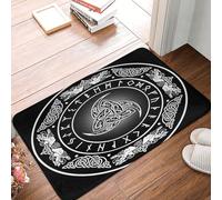 asbwuo Odin Viking Norse Pagan Mythology Symbol Door Mat -Dirt Trapping Outdoor Welcome Mats Non-Slip Outdoor Indoor Entrance Low Profile Front Doormat (24x16in)