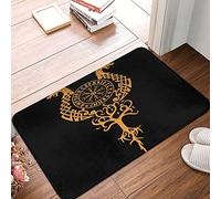 asbwuo Odin Viking Norse Pagan Mythology Symbol Door Mat -Dirt Trapping Outdoor Welcome Mats Non-Slip Outdoor Indoor Entrance Low Profile Front Doormat (24x16in)