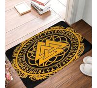 asbwuo Odin Viking Norse Pagan Mythology Symbol Door Mat -Dirt Trapping Outdoor Welcome Mats Non-Slip Outdoor Indoor Entrance Low Profile Front Doormat (24x16in)