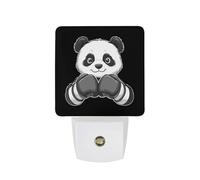 asbwuo Panda Boxer Boxing Gloves Plug Into Wall Night Light Sensor LED Lamp Cute Nightlight Decor for Bedroom Living Room Bathroom