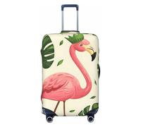 asbwuo Pink Flamingo Wearing A Crown Suitcase Cover, Protector for Travel Double-Sided Graphic Print Elastic Luggage Cover (for 29-32 Inch Luggage)