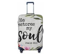 asbwuo Psalm 233 He Restores My Soul Christian Luggage Cover, Premium Washable Suitcase Protector with Secure Zipper & Buckle Closure, Fits 18-32 Inch Travel Luggagemedium