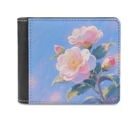 asbwuo Pu Wallet for Men Personalized Card Holder Wallet Funny BloomHue Print Mens Wallets for Work Travel and Daily Use