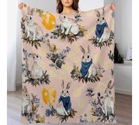 asbwuo Rabbit Star Leaf Throw Blanket, Soft Lightweight Cozy WarmMushroom Flannel Blankets for Couch Bed Travel, 50"x70"