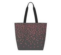 asbwuo Red And White Valentine'S Day Soft Aramid Paper Tote Bag - Reinforced Polyester Handles, Large Capacity, Stylish Unisex Tote For Office & Travel
