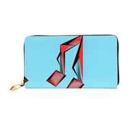 asbwuo Red Note Print Women's Wallet, Stylish Compact Small Wallets with Full-Print Two-Sided Design