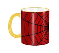asbwuo Red Spider Web Coffee Mug with Handle Tea Cup Mug Drinking Cups Ceramic Reusable Funny Novelty Coffee Mugs Travel Cup Drinkware Accessories for Home Office Cups Gifts 11oz