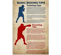 ASBWUO Retro Metal Tin Signs - Basic Boxing Tips & Guide - Home, Bedroom, Gym Wall Decor - 8x12 Inch