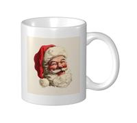 asbwuo Retro Old Fashioned Santa Clause Smiling Ceramic Cup, Elegant Coffee Mug Tee Drinkware Water Cup for Home Office 11oz
