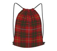 asbwuo Scottish Clan Bruce Tartan Plaid Outdoor Leisure Drawstring Backpack, Lightweight Waterproof Sports Bag For Men & Women - Gym, Yoga, Travel