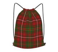 asbwuo Scottish Clan Hay Red Green Tartan Outdoor Leisure Drawstring Backpack, Lightweight Waterproof Sports Bag For Men & Women - Gym, Yoga, Travel