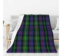 asbwuo Scottish Clan Malcolm Tartan Plaid Family Flannel Throw Blanket Set - Warm Lightweight for Couples, Kids, Grandparents - Home, Travel, Dorm Decor 60"X50"