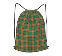 asbwuo Scottish Clan Pollock Tartan Plaid Outdoor Leisure Drawstring Backpack, Lightweight Waterproof Sports Bag For Men & Women - Gym, Yoga, Travel