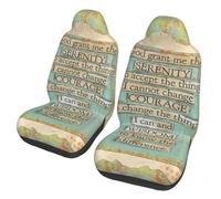 asbwuo Serenity Prayer On Beach 2-Piece Universal Car Seat Covers Set - Breathable Washable Front Seat Protectors for Sedans, Suvs, Trucks