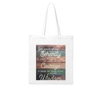asbwuo Serenity Prayer On Beach Durable Canvas Tote Bag - Reusable Shopping Bag, Eco-Friendly & Washable For Travel, Camping, Daily Use