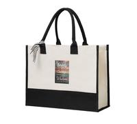 asbwuo Serenity Prayer On Beach Durable Cotton Blend Canvas Tote Bag, Spacious Reusable Gift Bag for Travel, Beach & Shopping