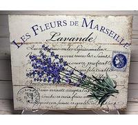 asbwuo Shabby Chic Wall Decor, French Country Lavender Wall Art, French Country Decor,Lavender Sign Garden Restaurant Cafe Home Wall Decor Art Tin Sign Vintage 8x12 Inches