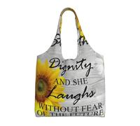 asbwuo She Is Clothed In Strength And Dignity Proverbs Canvas Tote Bag For Women - Lightweight & Durable Polyester, Oversized Carryall For Commuting, Shopping & Travel