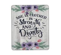 asbwuo She is Clothed in Strength and Dignity Proverbs Mouse Pad Square Anti Slip Rubber Base Mouse Pad 7.9 X 9.5 in