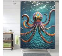 asbwuo Shower Curtain Set with 12 Hooks Waterproof Fabric Washable Curtain Modern Farmhouse Bath Curtains Giant Octopus Shower Curtains for Bathroom Bathtub Decoration 60x72 Inches