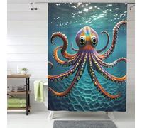 asbwuo Shower Curtain Set with 12 Hooks Waterproof Fabric Washable Curtain Modern Farmhouse Bath Curtains Giant Octopus Shower Curtains for Bathroom Bathtub Decoration 72x72 Inches