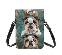 asbwuo Small Crossbody For Women Leather Lightweight Purses Funny English Bulldog Shoulder Handbag Purse