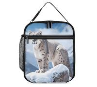 asbwuo Snow Leopard Mountain Lunch Bag for Work & Travel - Leakproof Insulated Bento Box Cooler Tote for Men & Women