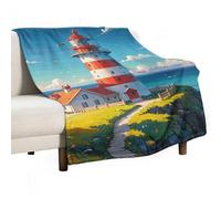 asbwuo Soft Throw Blanket for Couch, Lightweight Flannel Blanket for Sofa, Lighthouse Diamond Paint Couch Throw Bed, Warm Cozy Decorative Blankets Fall Winter Decor 40"x50"