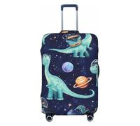 asbwuo Space Dinosaur Astronauts Luggage Cover Elastic Washable Protector Anti-Scratch Travel Suitcase Covers with Concealed Zipper for 18-32 Inch Luggage Small