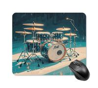 asbwuo Square Mouse Pad Waterproof Cool Drums Set Printing Mousepad Non-Slip Mouse Pads for Desk Gaming, Office & Home Use