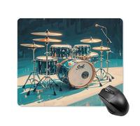 asbwuo Square Mouse Pad Waterproof Cool Drums Set Printing Mousepad Non-Slip Mouse Pads for Desk Gaming, Office & Home Use