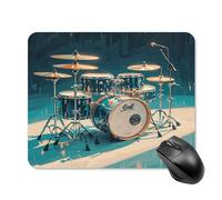 asbwuo Square Mouse Pad Waterproof Cool Drums Set Printing Mousepad Non-Slip Mouse Pads for Desk Gaming, Office & Home Use