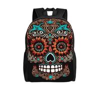 asbwuo Sugar Skulls Day Of The Dead Cute Backpack Waterproof Lightweight Laptop Backpack Shoulder Bag Casual Daypack For Women Men
