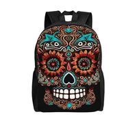 asbwuo Sugar Skulls Day of the Dead Laptop Backpack for Women Men College Backpack Work Business Computer Bag Lightweight Bookbag TeacherBags Casual Daypack Purse Travel Bag for Gift