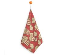 asbwuo Super Soft Kitchen Towels Absorbent Kitchen Cloths Towel for Bathroom Quick-Dry Hanging Dish Towels Popcorn Print Microfiber Wash Cloths for Cleaning, Washing & Outdoor Use
