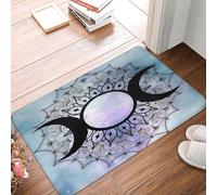 asbwuo The Triple Moon Goddess Wiccan Pentagram Symbol Door Mat -Dirt Trapping Outdoor Welcome Mats Non-Slip Outdoor Indoor Entrance Low Profile Front Doormat (24x16in)
