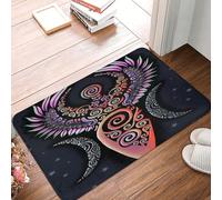 asbwuo The Triple Moon Goddess Wiccan Pentagram Symbol Door Mat -Dirt Trapping Outdoor Welcome Mats Non-Slip Outdoor Indoor Entrance Low Profile Front Doormat (24x16in)