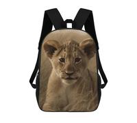 asbwuo The Waiting Lion Cub Backpack Lightweight Casual Bookbag 17 Inch Work Business Backpacks Travel Daypack for Men Women