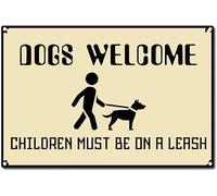 asbwuo Tin Sign Dogs Welcome Home Bar Kitchen Farmhouse Home Retro Metal Tin Sign Vintage Aluminum Sign for Home Office Bathroom Coffee Wall Decor 8x12 Inch