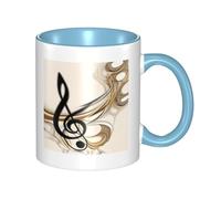 asbwuo Two Tone Color Ceramic Mugs, 11 Oz, Stylish 3D Music Note Colorful Inside Ceramic Coffee Mug Tea Cup, Coffee Cups for Home, Office, and Kitchen | for Microwave