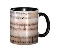 asbwuo Two Tone Color Ceramic Mugs, 11 Oz, Stylish 3D Music Note Colorful Inside Ceramic Coffee Mug Tea Cup, Coffee Cups for Home, Office, and Kitchen | for Microwave