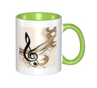 asbwuo Two Tone Color Ceramic Mugs, 11 Oz, Stylish 3D Music Note Colorful Inside Ceramic Coffee Mug Tea Cup, Coffee Cups for Home, Office, and Kitchen | for Microwave