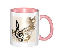 asbwuo Two Tone Color Ceramic Mugs, 11 Oz, Stylish 3D Music Note Colorful Inside Ceramic Coffee Mug Tea Cup, Coffee Cups for Home, Office, and Kitchen | for Microwave