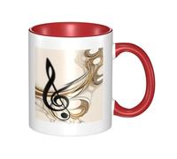 asbwuo Two Tone Color Ceramic Mugs, 11 Oz, Stylish 3D Music Note Colorful Inside Ceramic Coffee Mug Tea Cup, Coffee Cups for Home, Office, and Kitchen | for Microwave
