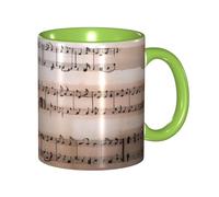 asbwuo Two Tone Color Ceramic Mugs, 11 Oz, Stylish 3D Music Note Colorful Inside Ceramic Coffee Mug Tea Cup, Coffee Cups for Home, Office, and Kitchen | for Microwave